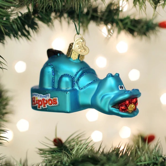 Old World Christmas ‘Hungry Hippo’ Glass Ornament New With Tags Never Displayed - Picture 5 of 5